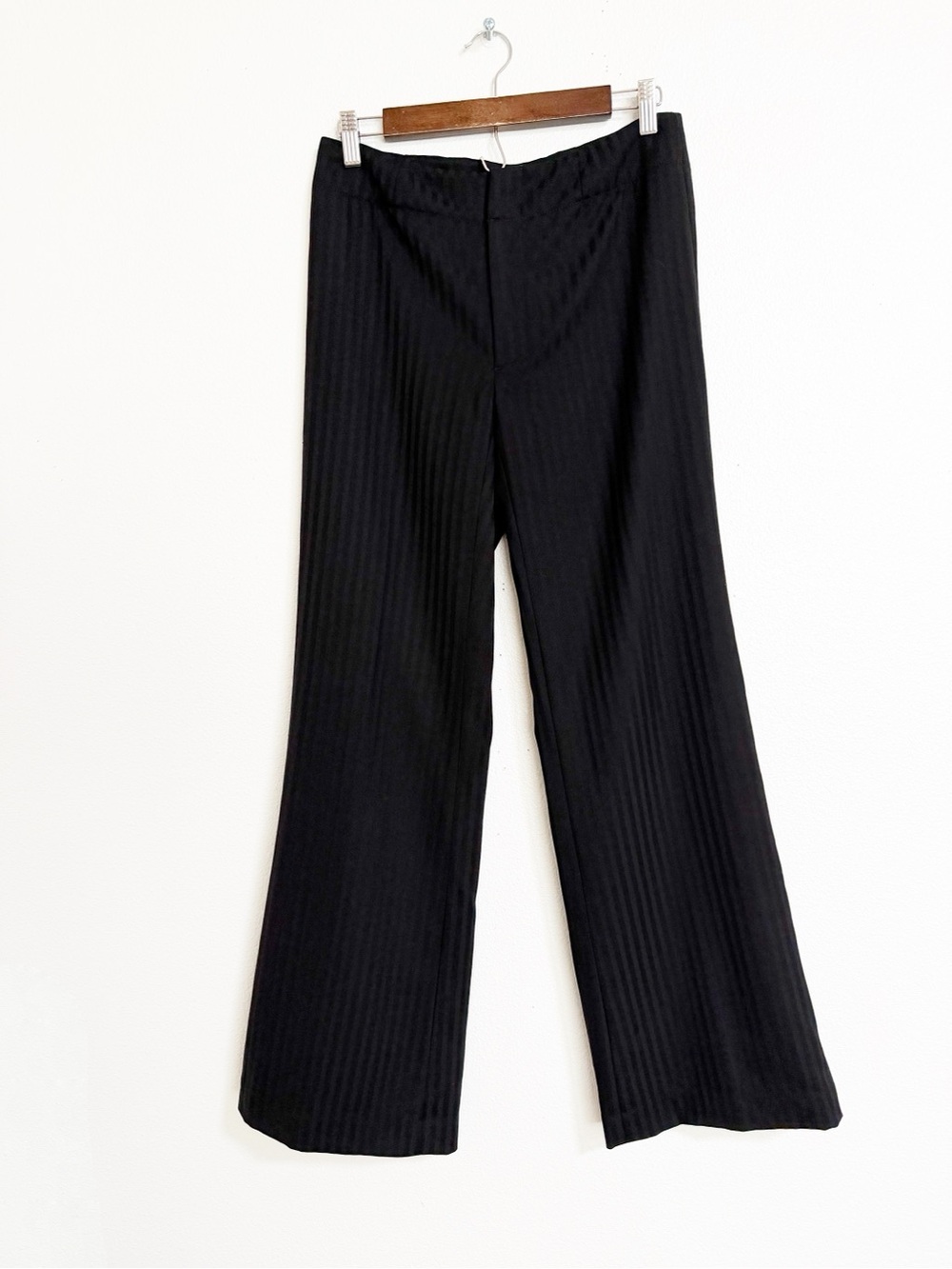 Banana Republic Striped Wool Wide Leg Trouser Pants